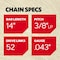 Oregon AdvanceCut Chain, 14" 90PX 3/8" 52 DL R52 - alternate 8