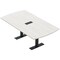 Skutchi Designs 7ft Conference Table W/ Power Unit | 6 Person Modular Arc Rectangle Meeting Table | Harmony Series HAR-AREC-48X84-T.BK-WA7976-EBLK - alternate 1