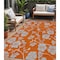 Homeroots 5' X 8' Orange And Gray Floral Washable Indoor Outdoor Area Rug 600031 - alternate 1