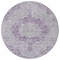 Homeroots 8' Purple Round Floral Medallion Washable Indoor Outdoor Area Rug 607922 - alternate 7