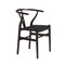 Homeroots Set of Two Brown and Black Solid Wood Wishbone Back Dining Arm Chairs 653934 - alternate 6