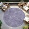 Homeroots 8' Purple And Ivory Round Geometric Washable Indoor Outdoor Area Rug 614109 - alternate 7