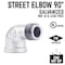 Mueller Industries STZ Industries 3 in. FIP each X 3 in. D MIP Galvanized Malleable Iron 90 Degree Street Elbow 351SE90-3 - alternate 2