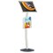 M&T Displays Silver 11 x 17 Inch Pedestal Sign Holder with Clear Brochure Holder Menu Board Floor Standing UCUMBN1517X9002 - alternate 1