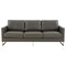 Leisuremod Lincoln Upholstered Leather Sofa with Gold Frame, Grey LA83GR-L - alternate 5