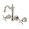 Kingston Brass Double-Handle Wall Mount Bathroom Faucet, Polished Nickel KS1226BEX - alternate 1