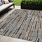 Homeroots 5' X 8' Pewter And Brown Striped Washable Indoor Outdoor Area Rug 608965 - alternate 1