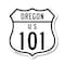 Signmission Oregon Route Marker Shield Sign Us 101, 6 Inch X 6 Inch, Plastic Sign SHI-P-6-427 - alternate 1