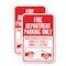 Signmission Fire Department Parking Only Unauthorized Vehicles Towe, 18'' X 24'', Heavy Gauge Aluminum, 2PK A-1824-2PACK-24023 - alternate 1