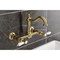 Kingston Brass Two-Handle Wall Mount Bridge Kitchen Faucet, Brushed Brass KS1267BPL - alternate 4