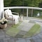 Homeroots 8' Green And Olive Green Round Striped Washable Indoor Outdoor Area Rug 581697 - alternate 5