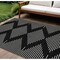 Homeroots 9' X 12' Black And Ivory Geometric Washable Indoor Outdoor Area Rug 598536 - alternate 1