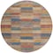 Homeroots 8' Beige Blue And Gold Round Striped Washable Indoor Outdoor Area Rug 615466 - alternate 4