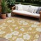 Homeroots 10' X 14' Gold Ivory And Brown Floral Washable Indoor Outdoor Area Rug 599885 - alternate 1