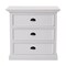 Homeroots Classic White Large Three Drawer Nightstand 397618 - alternate 1