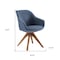 Homeroots 23" Blue Fabric And Natural Swivel Accent Arm Chair 524854 - alternate 6