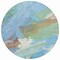 Homeroots 8' Sky Blue And Teal Blue Round Abstract Washable Indoor Outdoor Area Rug 611254 - alternate 7
