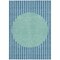 Homeroots 10' X 14' Teal Blue And Aqua Striped Washable Indoor Outdoor Area Rug 597204 - alternate 8