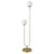 Homeroots 69" Gold And White Two Light Novelty Floor Lamp With White Glass Globe Shade 523432 - alternate 1