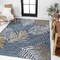 Jonathan Y Calypso Coastal Casual Palm Frond Reversible Machine-Washable Cream/Navy 4 ft. x 6 ft. Area Rug SVH108A-4 - alternate 3