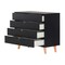 Homeroots 35" Black And Natural Wood Four Drawer Dresser 489234 - alternate 3