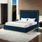 Homeroots Navy Blue Solid Wood Queen Upholstered Velvet Bed 544926 - alternate 7