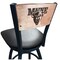 Holland Bar Stool Co 36" Blk Wrinkle Maine Swivel Bar Stool, Laser Engraved Back L03836BWMedMplAMaineUBlkVinyl - alternate 1