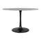 Homeroots 48" Gray and Black Marble and Aluminum Pedestal Base Round Top Dining Table 572219 - alternate 6