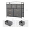 Homeroots 39" Gray and Black Steel and Fabric Seven Drawer Combo Dresser 484704 - alternate 3