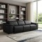 Homeroots 107" Black Italian Leather Reclining Metal USB Sofa 720285 - alternate 8