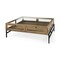 Homeroots 42" Clear and Black Glass and Metal Square Coffee Table With Two Drawers And Shelf 393165 - alternate 10