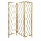 Homeroots 71" Gold Iron Folding Three Panel Screen Room Divider 379901 - alternate 1