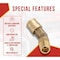 Mytee Products 45-DEGREE DOT Brass 1/4 inOD X 1/4 inNPT Male Non-Swivel Elbow Air Brake 5PK MP-ABF-45ELBOW1414 - alternate 5