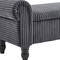 Homeroots 55in Dark Gray Corduroy and Solid Wood Upholstered Storage Bench With Flip Top 724172 - alternate 4