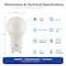 Euri Lighting A19 LED Bulb, 12W, 1100 lm, 75W Eq., 5000K, GU24, CEC/Title 24, UL EA19-12W5050CG - alternate 5