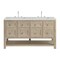 James Martin Vanities Breckenridge 60'' D Vanity, Whitewashed Oak, w/ Jasmine Pearl Quartz Top w/ Wireless Charger 330-V60D-WWO-FEJP - alternate 1