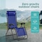 Serenelife Outdoor Zero Gravity Lounge Chair Set with Table SLZGHTBBU45 - alternate 5