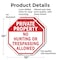 Signmission Private Property No Hunting or Tres, 10 inch X 10 inch, Aluminum Metal Signs, 2PK OC-A-2PACK-10-153 - alternate 5
