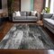 Homeroots 8' X 10' Gray And Black Abstract Washable Indoor Outdoor Area Rug 563607 - alternate 5