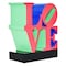 Homeroots 4" Red Blue Green And Black Resin Love Tabletop Sculpture 568398 - alternate 5