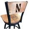 Holland Bar Stool Co 36" Blk Wrinkle Northwestern Swivel Bar Stool, Laser Engraved Back L03836BWMedMplANthwstMedMpl - alternate 1