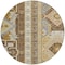 Homeroots 8' Brown Beige And Ivory Round Aztec Washable Indoor Outdoor Area Rug 598462 - alternate 6