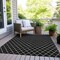 Homeroots 9' X 12' Black And Ivory Geometric Washable Indoor Outdoor Area Rug 596085 - alternate 6