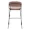 Homeroots Set of Two 30" Brown and Black Shearling and Steel Low Back Bar Height Bar Chairs 555743 - alternate 9