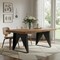 Homeroots 80" Brown and Black Solid Wood and Iron Live Edge Dining Table 565235 - alternate 9