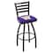 Holland Bar Stool Co 36" Blk Wrinkle Washington Swivel Bar Stool, Ladder Back L01436WashUn - alternate 1