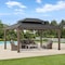 Sunjoy 12x16 ft. Wood Gazebo, Outdoor Patio Steel Hardtop Gazebo, Cedar Framed Wooden Gazebo, Dark Brown A1020326P0 - alternate 1
