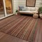 Homeroots 8' X 10' Rust Taupe And Gray Striped Washable Indoor Outdoor Area Rug 616385 - alternate 7