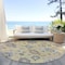 Homeroots 8' Gold Brown And Blue Round Floral Washable Indoor Outdoor Area Rug 606154 - alternate 4