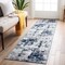 World Rug Gallery Distressed Abstract Runner Rug 2 ft 7 in x 6 ft Blue 910BLUE27X6 - alternate 1